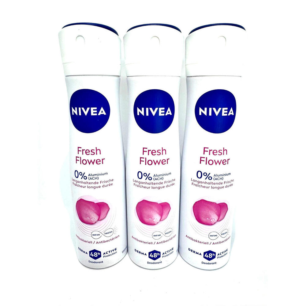 Nivea deodorant spray FRESH FLOWER 0% Aluminum 3 x 150ml FREE SHIPPING